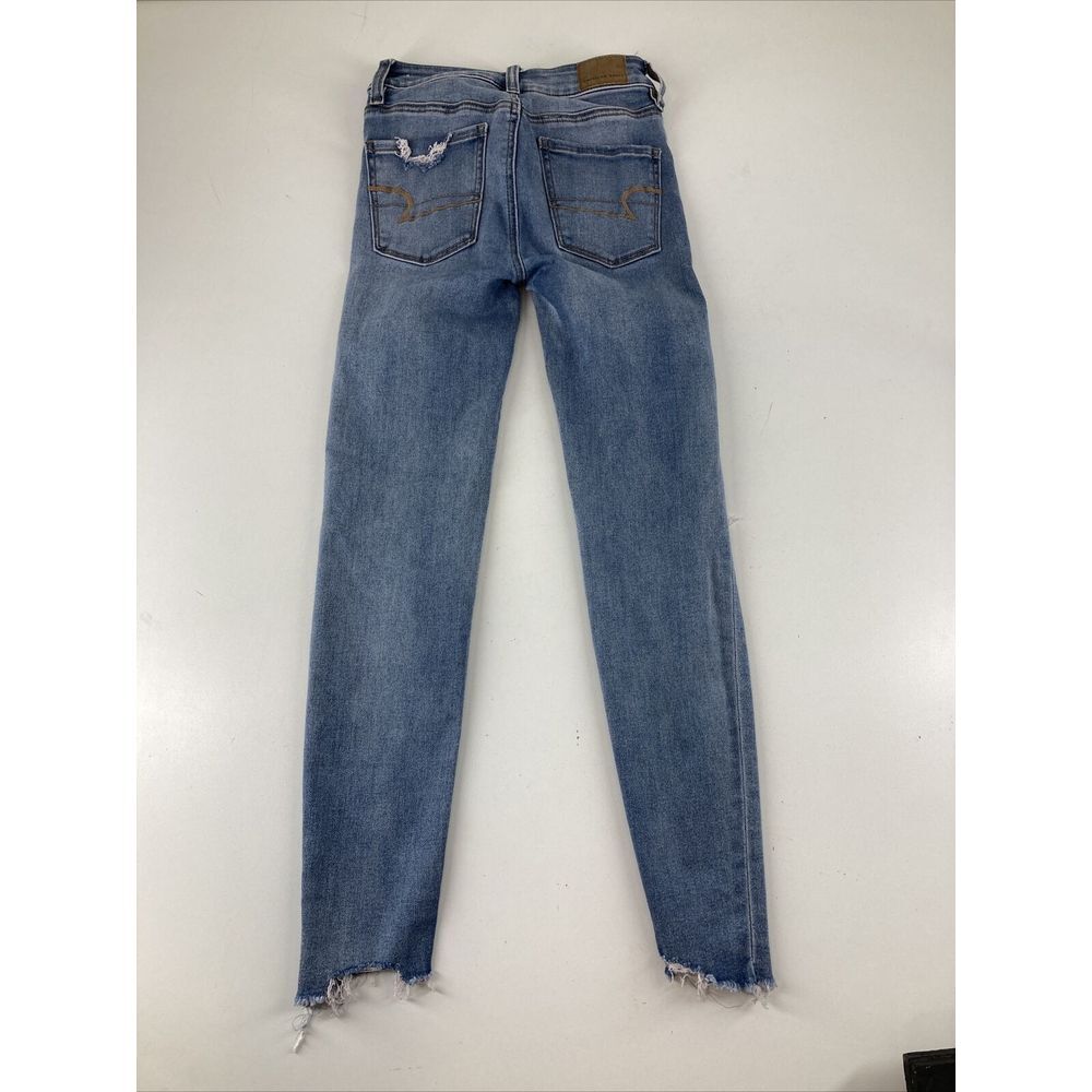 American Eagle Next Level Stretch Hi Rise Jegging Distressed Size 00 Short - Picture 6 of 8